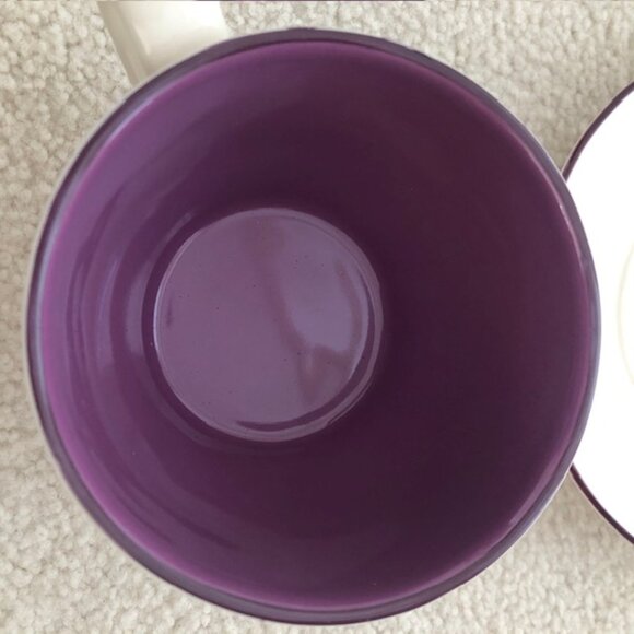 STARBUCKS Embossed Purple Leaves Design Mug/Tea Cup & Saucer, 2006 - Picture 9 of 9